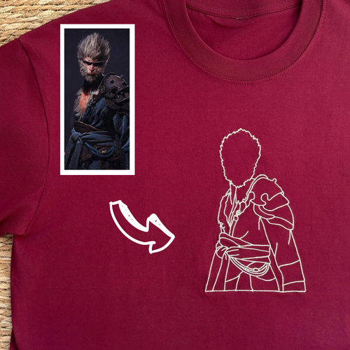 Kausen Custom Embroidered T-shirt - Black Myth Wukong