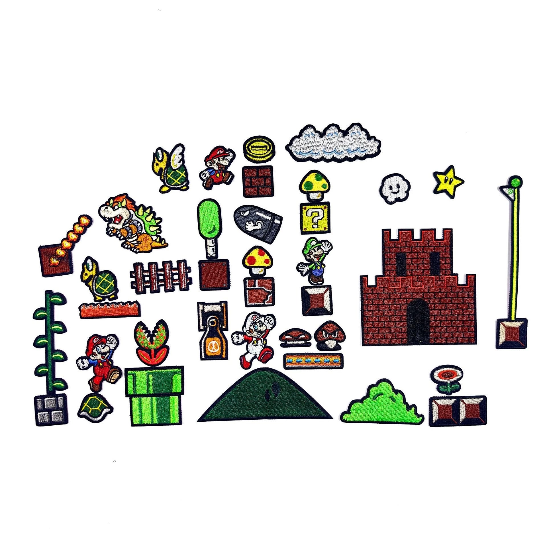 Kausen Embroidered Patches - Super Mario (Complete Set)