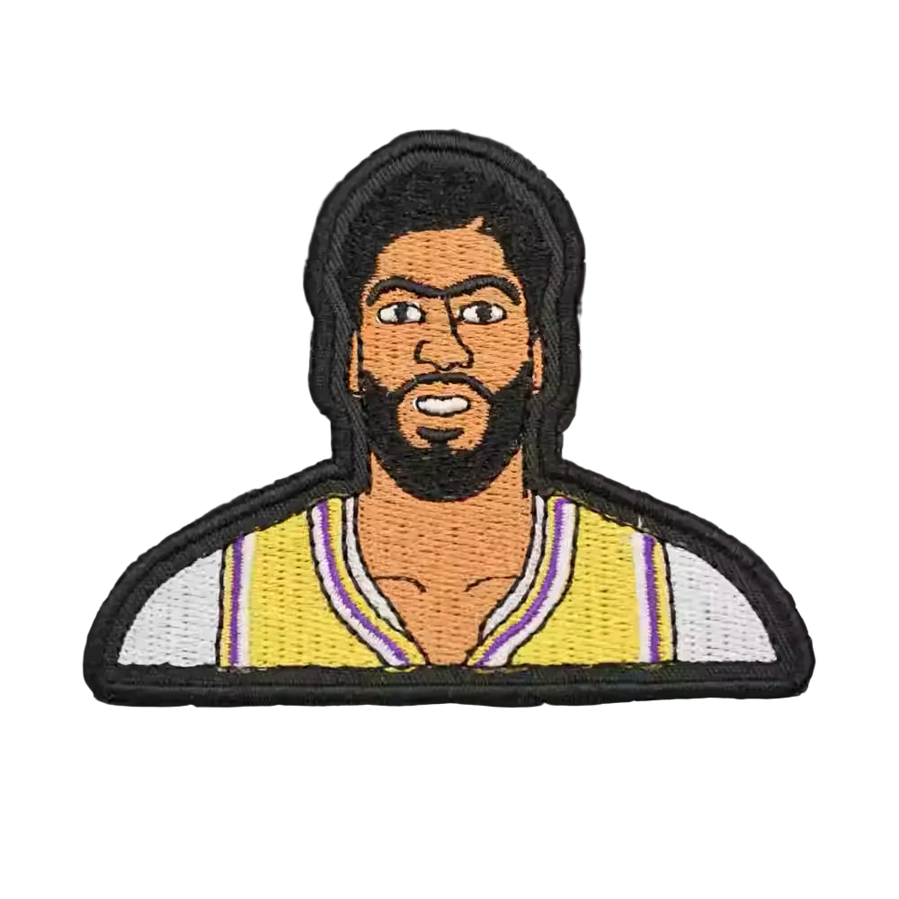 Anthony Davis Los Angeles Lakers embroidered patch in yellow jersey, 8.2x6.5cm iron-on basketball patch