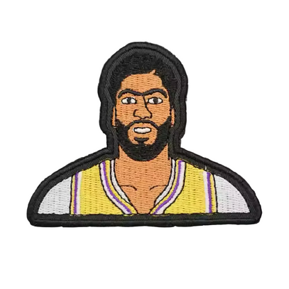 Anthony Davis Los Angeles Lakers embroidered patch in yellow jersey, 8.2x6.5cm iron-on basketball patch