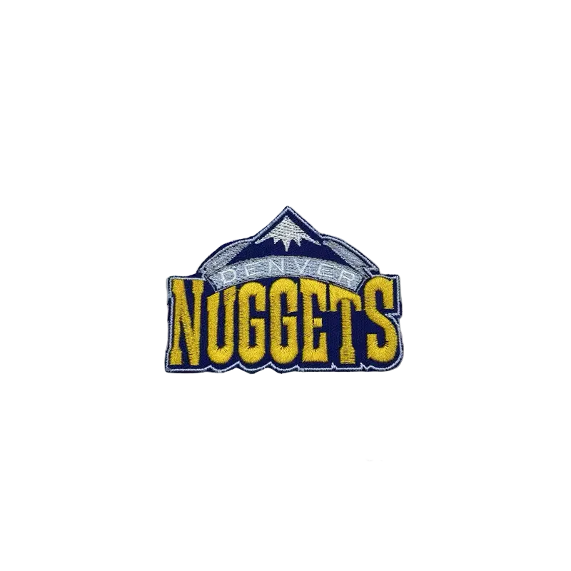 Denver Nuggets vintage logo embroidered patch with mountain skyline design, 7.5x5.2cm retro NBA team badge