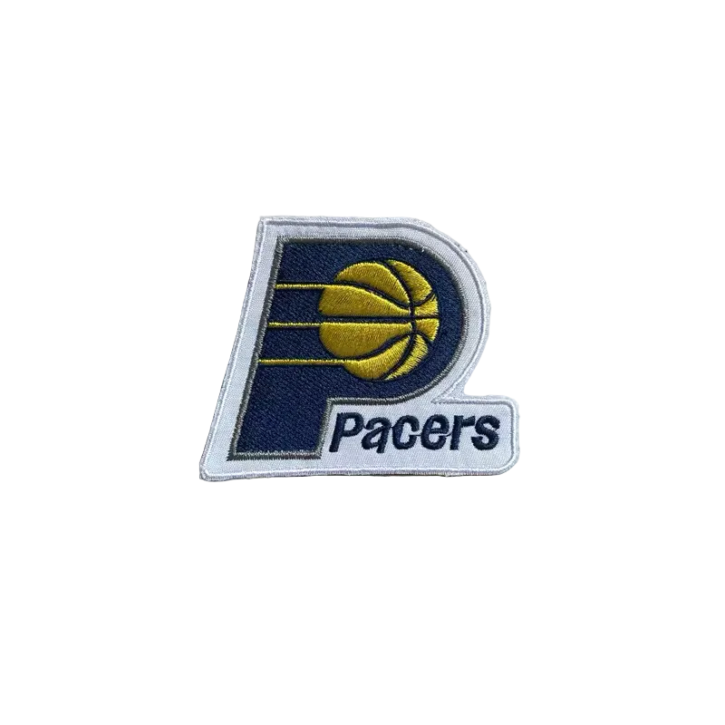 Indiana Pacers vintage logo embroidered patch with retro P design, hook and loop backing NBA team badge.