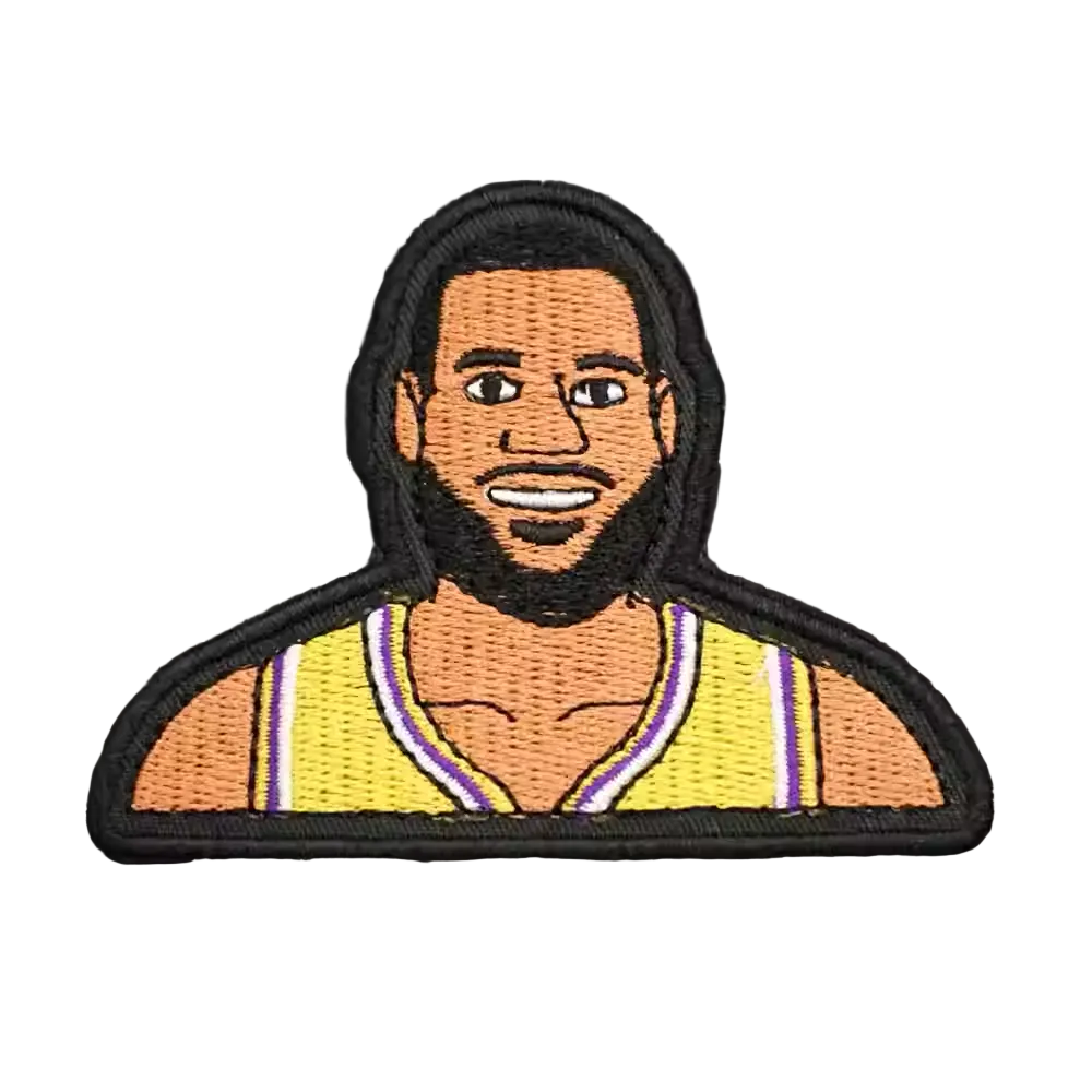 LeBron James Los Angeles Lakers embroidered patch in yellow jersey, 7.9x6cm iron-on basketball patch
